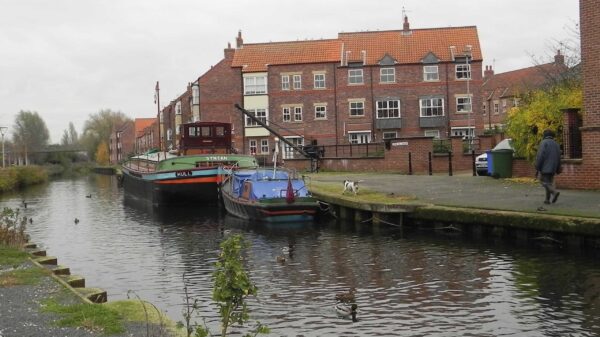 Boats moored on the Beverley Beck in Beverley