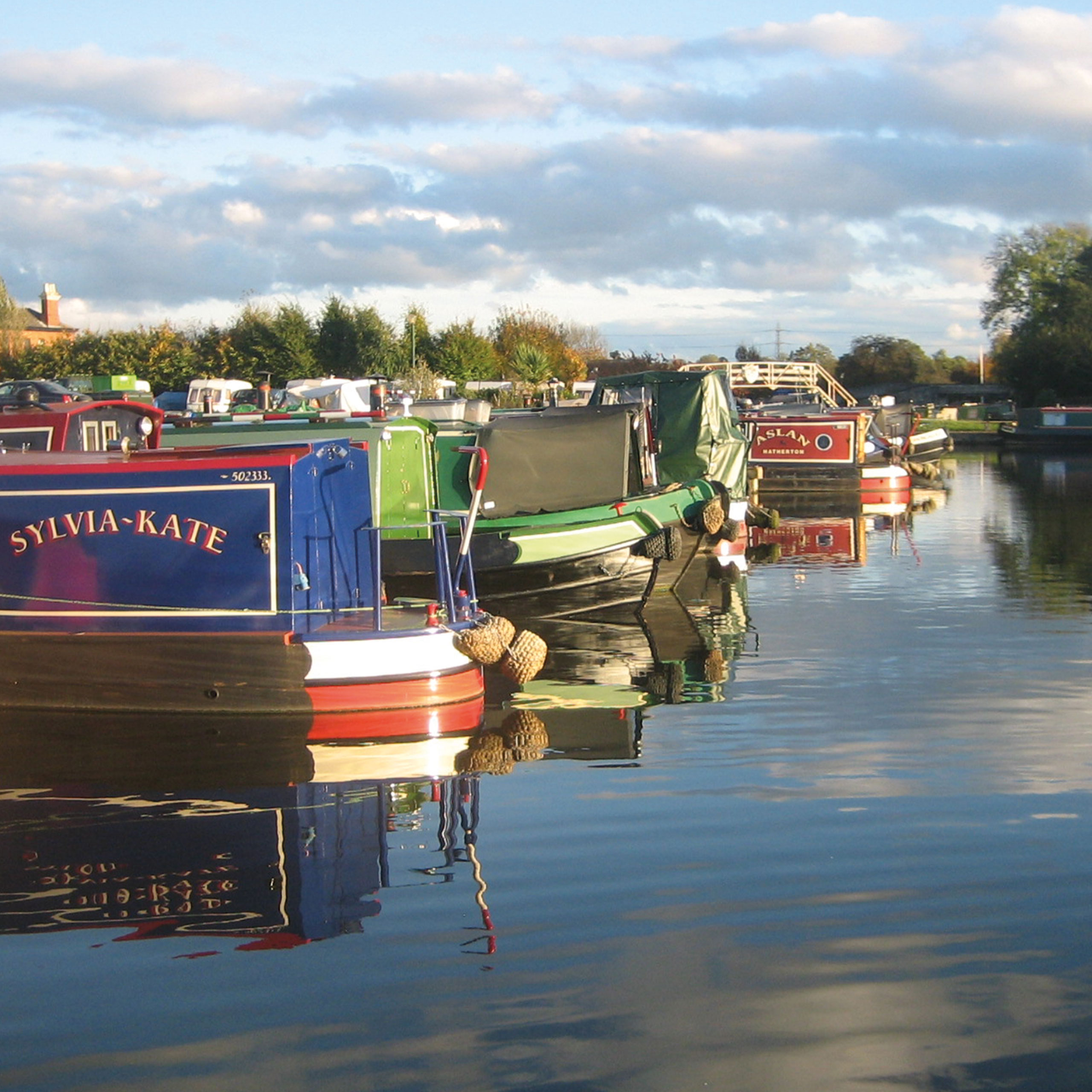 Moored boats at the Hatherton Marina on the Staffordshire & Worcestershire Canal