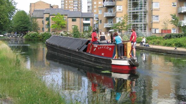 Cruising boat on the Hertford Union Canal