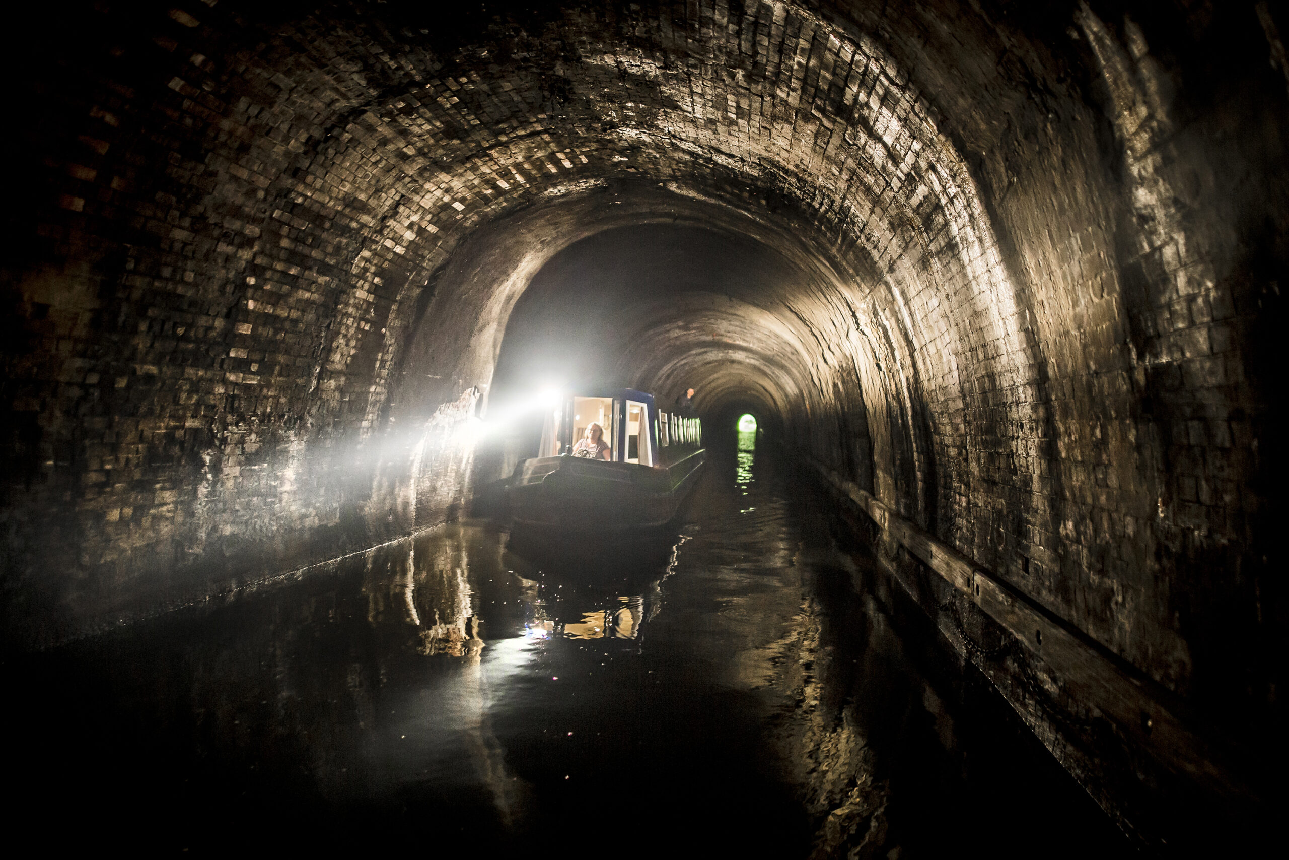 Winning photography competition entry in 2019, taken inside Braunston tunnel