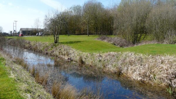 A section of the Wilts & Berks canal in water