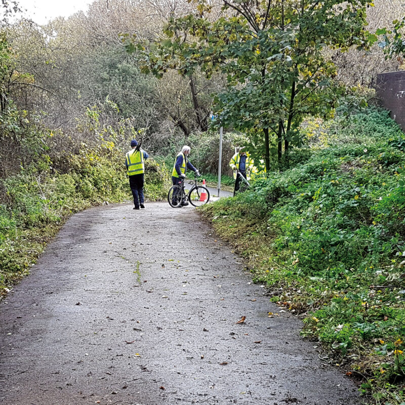 Volunteers clearing the pathway near the Northampton Arm