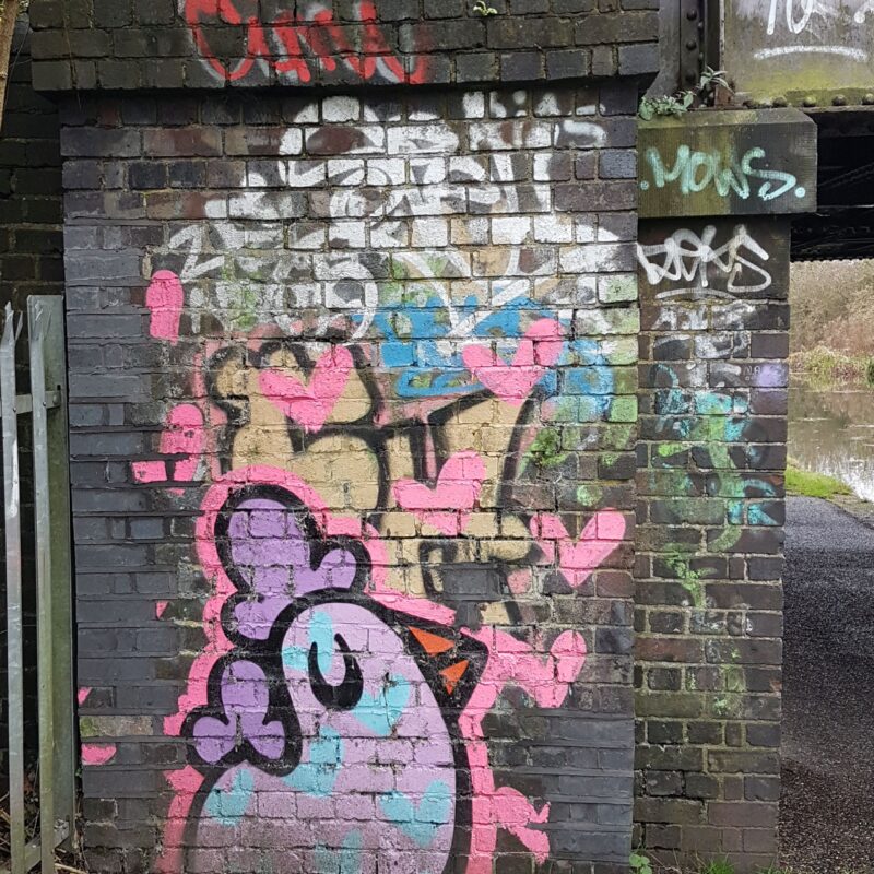Graffiti being removed from the Northampton Arm