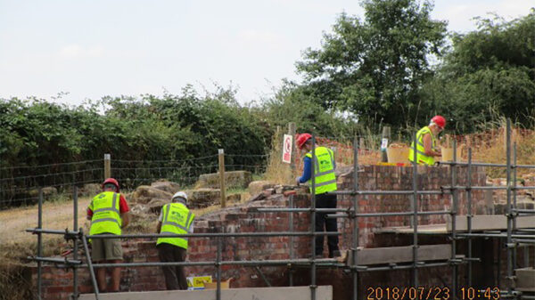 Volunteers working at height