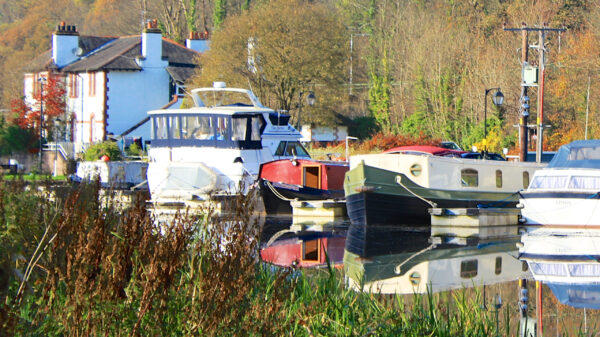Boats in Bowling Basin, Forth & Clyde Canal