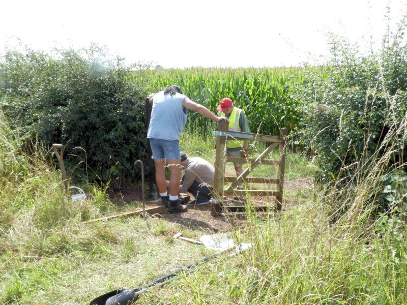 Ashby Canal trail volunteers at work on gate