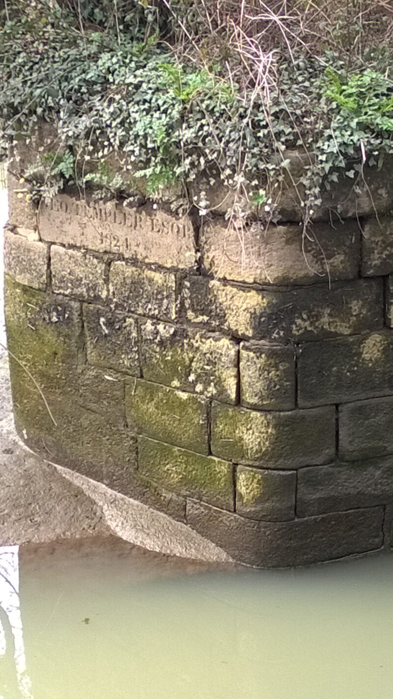 sea lock on the Stover Canal near Newton Abbot inscription