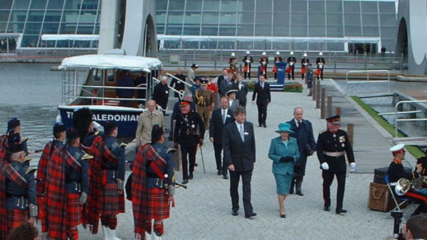 Her Majesty the Queen at the Falkirk Wheel opening ceremony