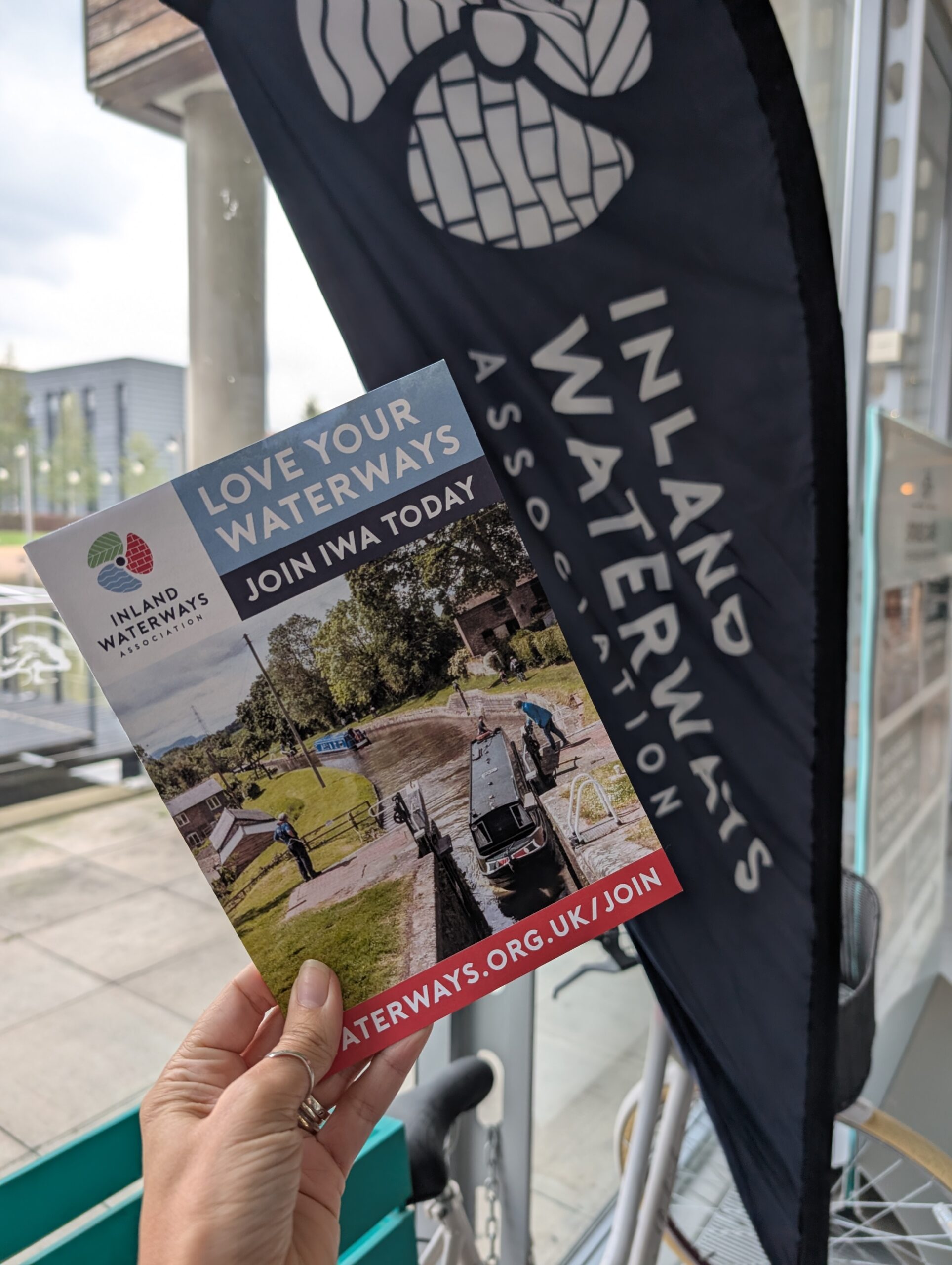 An IWA banner and leaflet